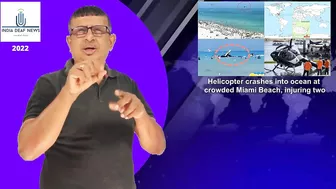 3005-Helicopter crashes into ocean at crowded Miami Beach, injuring two-World News 27th Feb