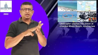 3005-Helicopter crashes into ocean at crowded Miami Beach, injuring two-World News 27th Feb