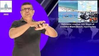 3005-Helicopter crashes into ocean at crowded Miami Beach, injuring two-World News 27th Feb