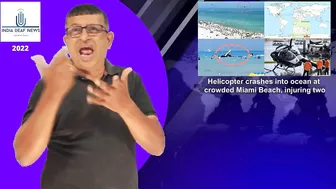 3005-Helicopter crashes into ocean at crowded Miami Beach, injuring two-World News 27th Feb