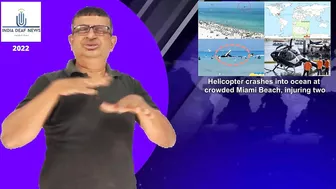 3005-Helicopter crashes into ocean at crowded Miami Beach, injuring two-World News 27th Feb