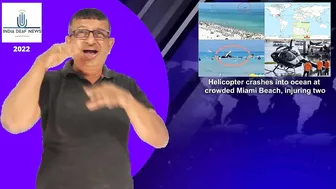 3005-Helicopter crashes into ocean at crowded Miami Beach, injuring two-World News 27th Feb