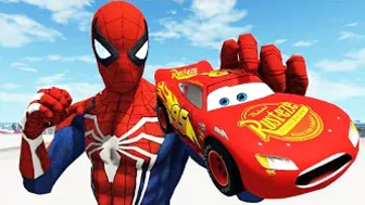 Spiderman vs Cars | GTA 5 | BEAMNG | Funny Moments and Fails