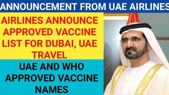 UAE Announces approved Vaccines to travel without RT PCR Test || UAE Approved Vaccines || Dubai News