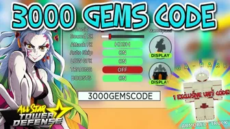 [NEW CODE]✨1 UNIT CODE & 3000 Gems Codes All Star Tower Defense Roblox