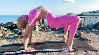 Stretches contortion. Gymnastics, yoga Beginners. yoga challenge on stretching for flexibility