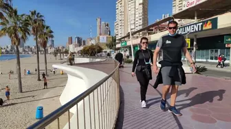 BENIDORM ???????? PONIENTE BEACH MORNING TIME MARCH 2022 Costa Blanca Spain Walking Tour 4K