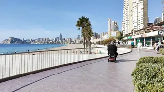 BENIDORM ???????? PONIENTE BEACH MORNING TIME MARCH 2022 Costa Blanca Spain Walking Tour 4K