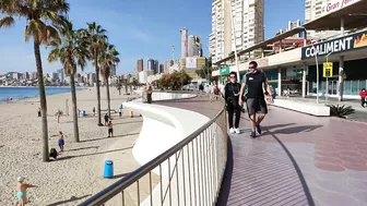 BENIDORM ???????? PONIENTE BEACH MORNING TIME MARCH 2022 Costa Blanca Spain Walking Tour 4K