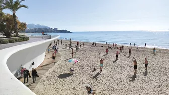 BENIDORM ???????? PONIENTE BEACH MORNING TIME MARCH 2022 Costa Blanca Spain Walking Tour 4K