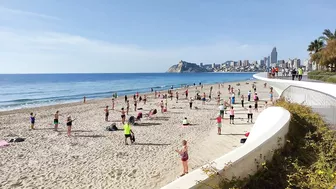 BENIDORM ???????? PONIENTE BEACH MORNING TIME MARCH 2022 Costa Blanca Spain Walking Tour 4K