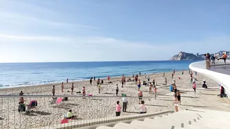 BENIDORM ???????? PONIENTE BEACH MORNING TIME MARCH 2022 Costa Blanca Spain Walking Tour 4K