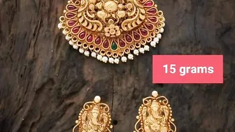 latest gold earrings and locket set models // with weight// today gold rates ????