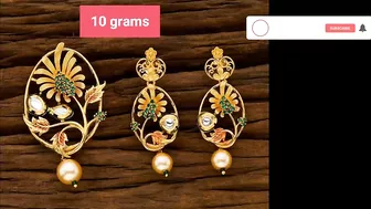 latest gold earrings and locket set models // with weight// today gold rates ????