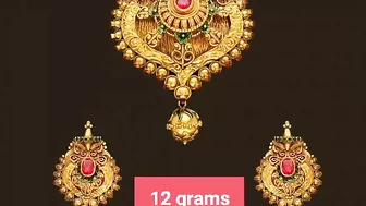 latest gold earrings and locket set models // with weight// today gold rates ????