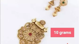 latest gold earrings and locket set models // with weight// today gold rates ????