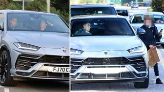 Cristiano Ronaldo in Lamborghini on streets of Manchester COMPILATION