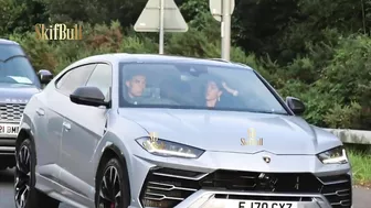 Cristiano Ronaldo in Lamborghini on streets of Manchester COMPILATION