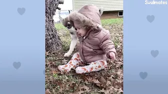 Baby Husky Grows Up With Baby Girl And They Do Everything Together | The Dodo Soulmates