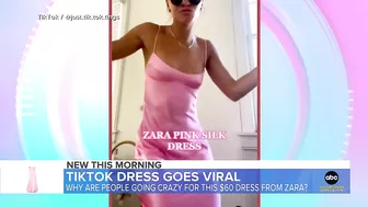 $60 pink dress from Zara goes viral on TikTok l GMA