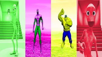 DANCE CHALLENGE spiderman vs hulk vs me kemaste - el taiger ???? Alien Green dance ????