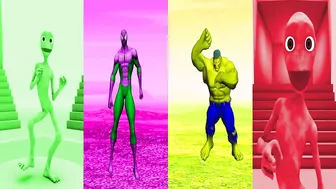 DANCE CHALLENGE spiderman vs hulk vs me kemaste - el taiger ???? Alien Green dance ????