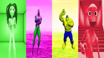 DANCE CHALLENGE spiderman vs hulk vs me kemaste - el taiger ???? Alien Green dance ????