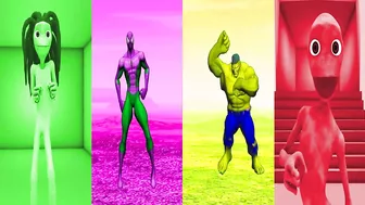 DANCE CHALLENGE spiderman vs hulk vs me kemaste - el taiger ???? Alien Green dance ????