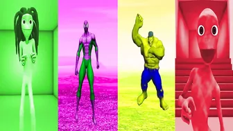 DANCE CHALLENGE spiderman vs hulk vs me kemaste - el taiger ???? Alien Green dance ????