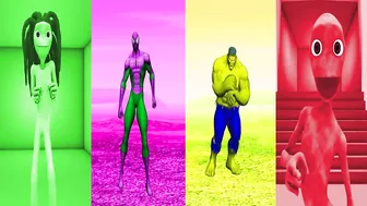 DANCE CHALLENGE spiderman vs hulk vs me kemaste - el taiger ???? Alien Green dance ????