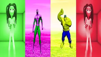 DANCE CHALLENGE spiderman vs hulk vs me kemaste - el taiger ???? Alien Green dance ????