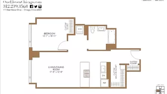 A one-bedroom model #3107 at the Loop's luxury OneEleven tower