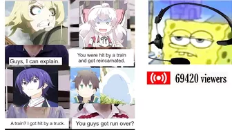 Spongebob reacts to Anime Memes