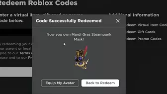 FREE ACCESSORY! HOW TO GET Mardi Gras Steampunk Mask! (ROBLOX PRIME GAMING)