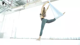 Yoga Art - Stretching and Gymnastics????yoga for weight loss#9 A Woman Hanging On The Aerial Silk Cloth