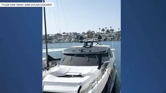 Stolen yacht crashes into docked boats in Newport Beach