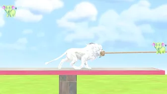 Tug of War Rope Game Lion Vs. The Humans - Animal Revolt Battle Simulator - Squid Game Rope Scene