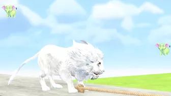 Tug of War Rope Game Lion Vs. The Humans - Animal Revolt Battle Simulator - Squid Game Rope Scene