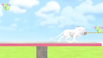 Tug of War Rope Game Lion Vs. The Humans - Animal Revolt Battle Simulator - Squid Game Rope Scene