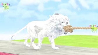 Tug of War Rope Game Lion Vs. The Humans - Animal Revolt Battle Simulator - Squid Game Rope Scene