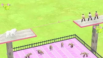 Tug of War Rope Game Lion Vs. The Humans - Animal Revolt Battle Simulator - Squid Game Rope Scene