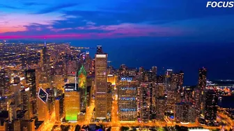 4K Drone | CHICAGO, Illinois Travel Time Lapse: Night Downtown,USA ???????? , Navy Pier / Cloud Gate