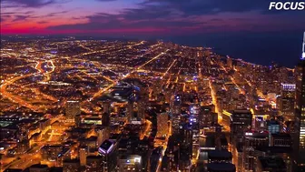 4K Drone | CHICAGO, Illinois Travel Time Lapse: Night Downtown,USA ???????? , Navy Pier / Cloud Gate