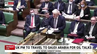 Boris Johnson to travel to Saudi Arabia for oil talks