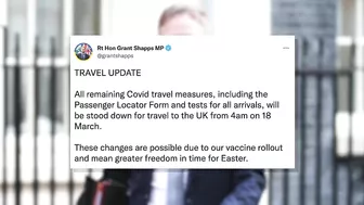 Covid latest: All remaining  travel restrictions for UK are scrapped by Government