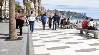 BENIDORM ???????? LEVANTE BEACH Walking Tour 4K Costa Blanca SPAIN 2022