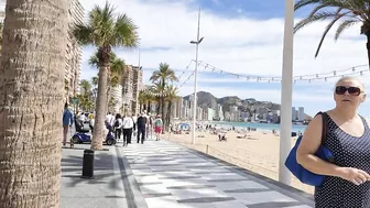 BENIDORM ???????? LEVANTE BEACH Walking Tour 4K Costa Blanca SPAIN 2022