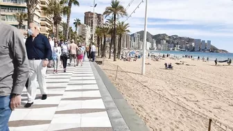 BENIDORM ???????? LEVANTE BEACH Walking Tour 4K Costa Blanca SPAIN 2022