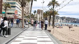 BENIDORM ???????? LEVANTE BEACH Walking Tour 4K Costa Blanca SPAIN 2022