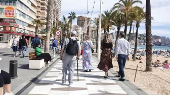 BENIDORM ???????? LEVANTE BEACH Walking Tour 4K Costa Blanca SPAIN 2022